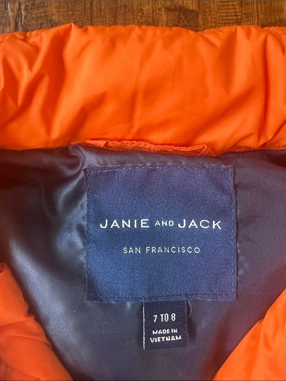Janie and Jack Boy Orange You Glad Colorblocked Puffer Vest
